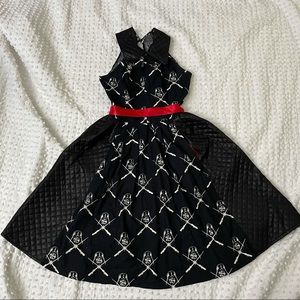 Darth Vader faux leather dress with pockets cosplay dress Darth Vader princess